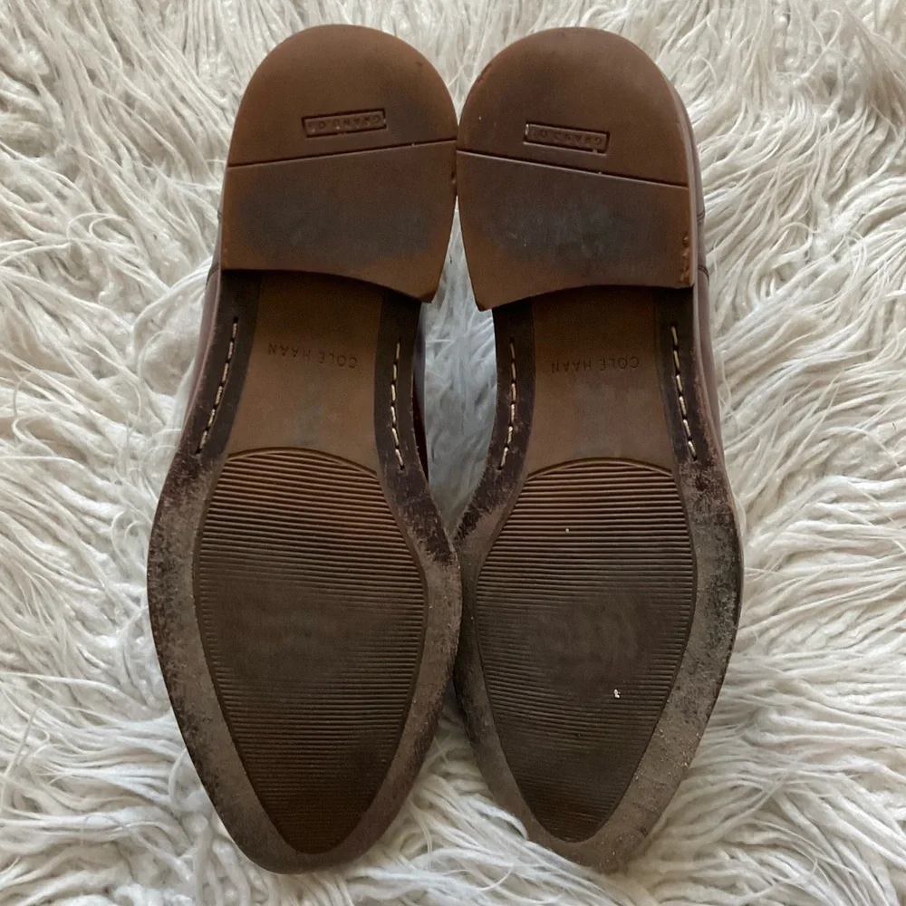 Cole Haan Brown Madison Plain Oxford Lace Up Leather Dress Shoes EUC Size 9.5